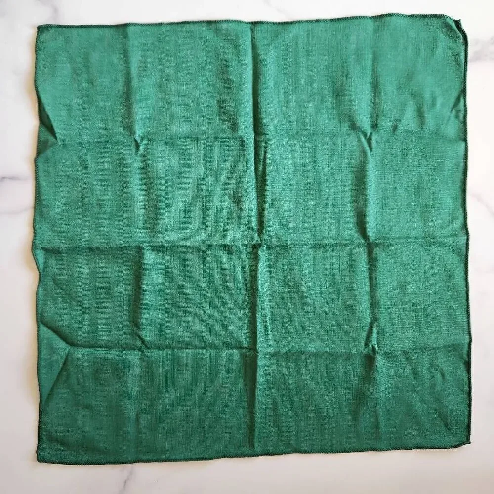 Serviette red green New 7 pieces scalloped hem table linen napkins